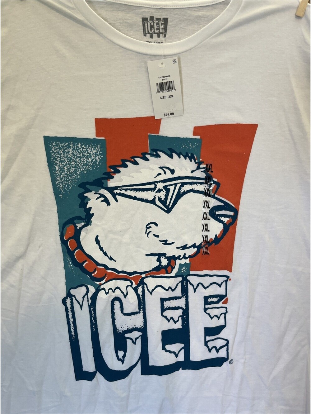 New! Licensed ICEE Shirt Size XXL (2XL) - White - Summer Big Guy White Tee New